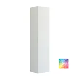 Stor baderomsinspirasjon med grå servantskap med integrert håndtak, stilfull sidemontert vask, kvadratisk speil med avrundede hjørner, vegger i betonglook og rå materialer for et urbant uttrykk