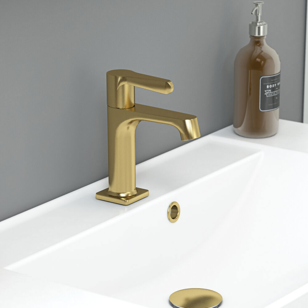 Stort bad i grønne farger med servantskap, ovalt speil med messingkant og flotte dører med ramme