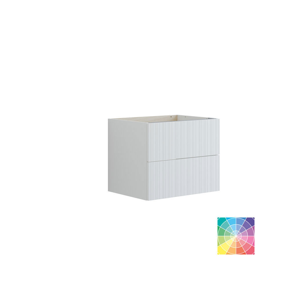 Baderom med skrått tak inspirasjon, beige baderomsmøbler med rifler, elegant benkeplate og firkantet bordstående servant, vakkert firkantet speil med stilige hyller, blå vegger, store vinduer og sort fiskebeinsgulv gir et lyst og urbant uttrykk.