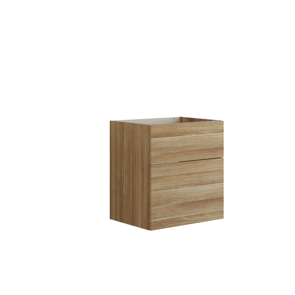 Nordisk bad i tre med flotte runde speil med sorte kanter og rikelig med oppbevaring i baderomsmøblene