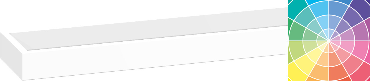 Stilrent og romslig baderomsinspirasjon med stort rundt speil med svart ramme, mørk steinvask, farget toalett, overskap og åpen hylle i et sofistikert og dempet design